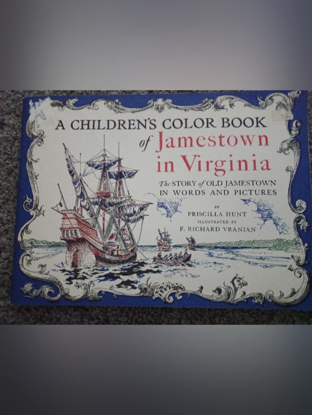Vintage Jamestown in Virginia Children's Color Book (1950s)